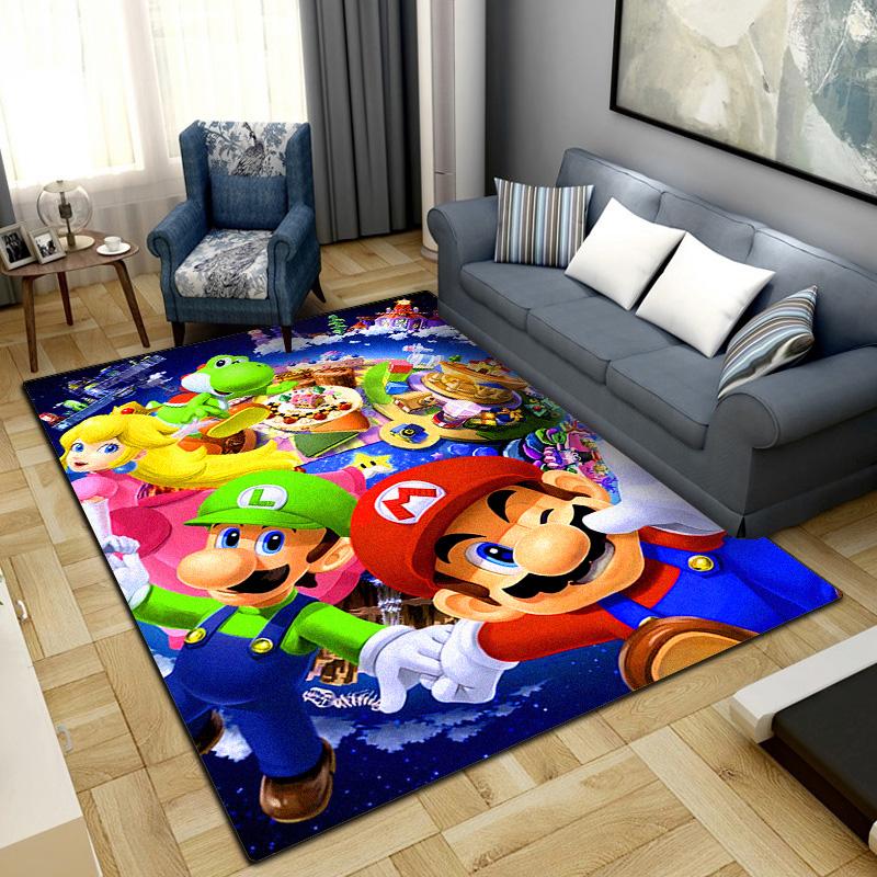 Mario Bros Print Rug Living Room Home Fashion Decoration Office Desk Chair Carpet LXR95