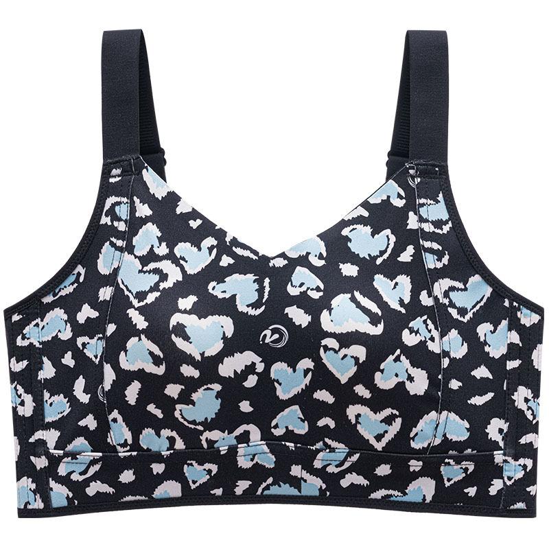 

Ultra-thin rabbit ear cup underwear, big chest shows small, thin cup seamless sexy leopard print bra M34/75