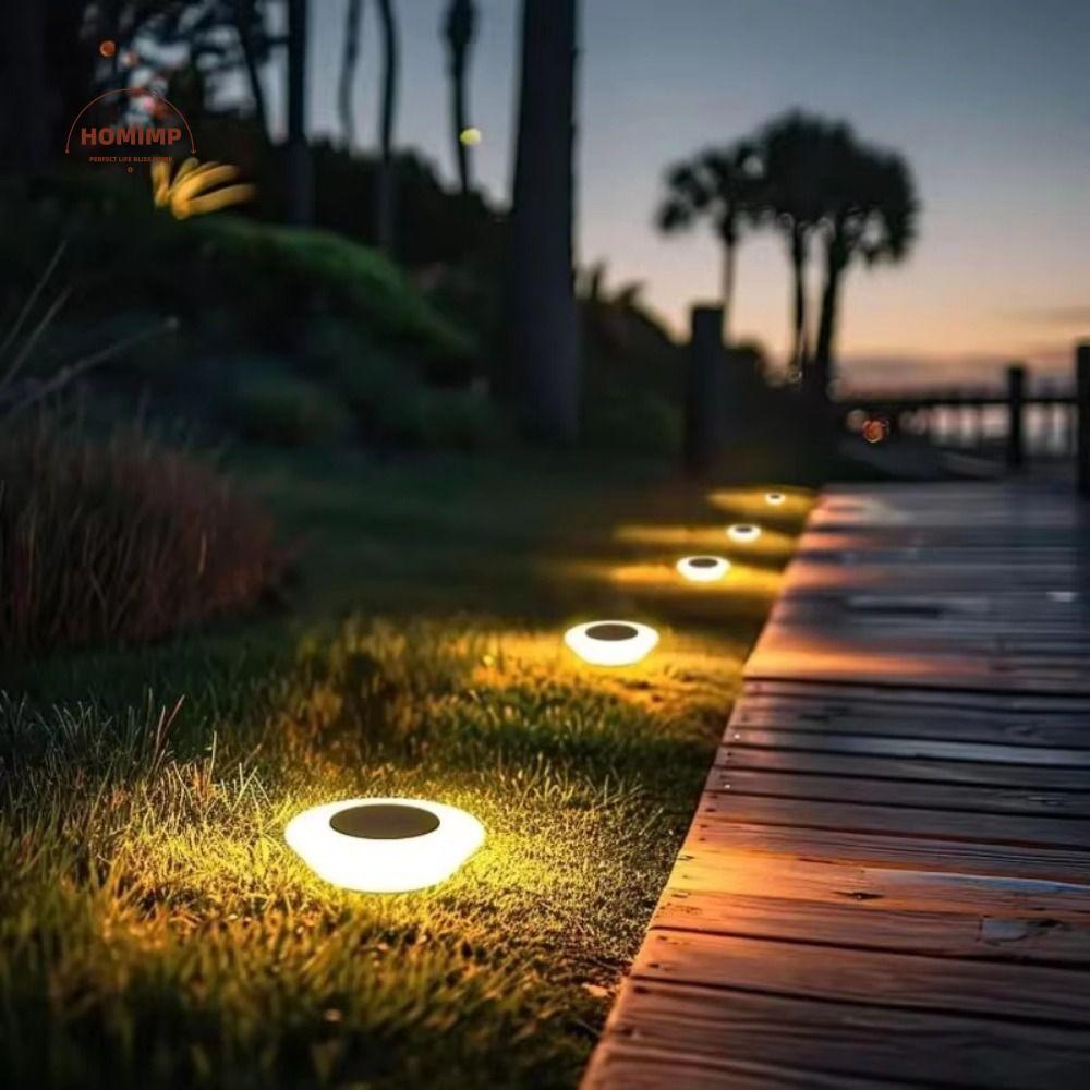 Waterproof Ground Lamp Deck Lights Solar Powered Rotundity Solar Lawn Lamp Warm /White/ 14Led Solar Underground Light