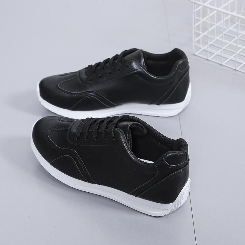 Fashion Women's White Leather Sneakers Sport Vulcanized Shoes Comforthable Spring Sneakers Casual Shoes Fashion School Tennis Flat Shoes