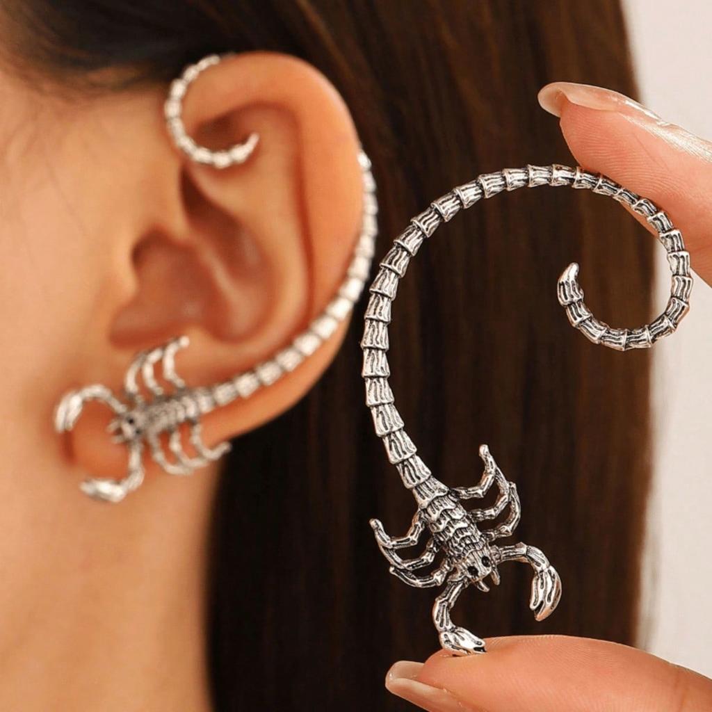 Cute Scorpion Ear Crawler | Gothic Punk Earrings | Women's Avant Garde Aesthetic Jewelry