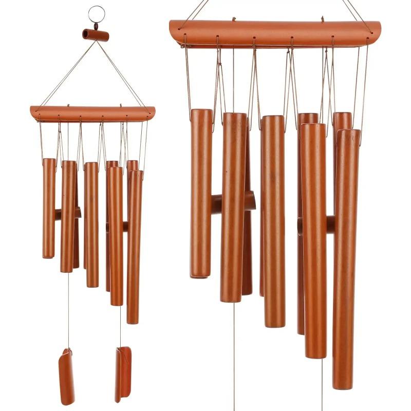 10-Tube Bamboo Wind Chime - Multi Tube Music Decor, Wooden Handicraft Garden Ornaments, Hanging Outdoor Bedroom Hall Study Room
