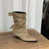 Blockabsatz Spitzhose Martin Stiefel Damenstiefel 2025 Frühling und Herbst Kaffee Merad Western Cowboy Skinny Stiefel