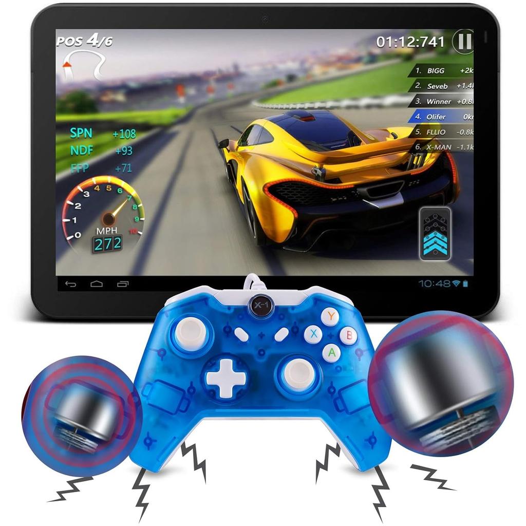 Mando de Juego USB con Cable Gamepad Joystick para Xbox One/One S PC Windows USB Plug and Play Gamepad con Doble Vibración