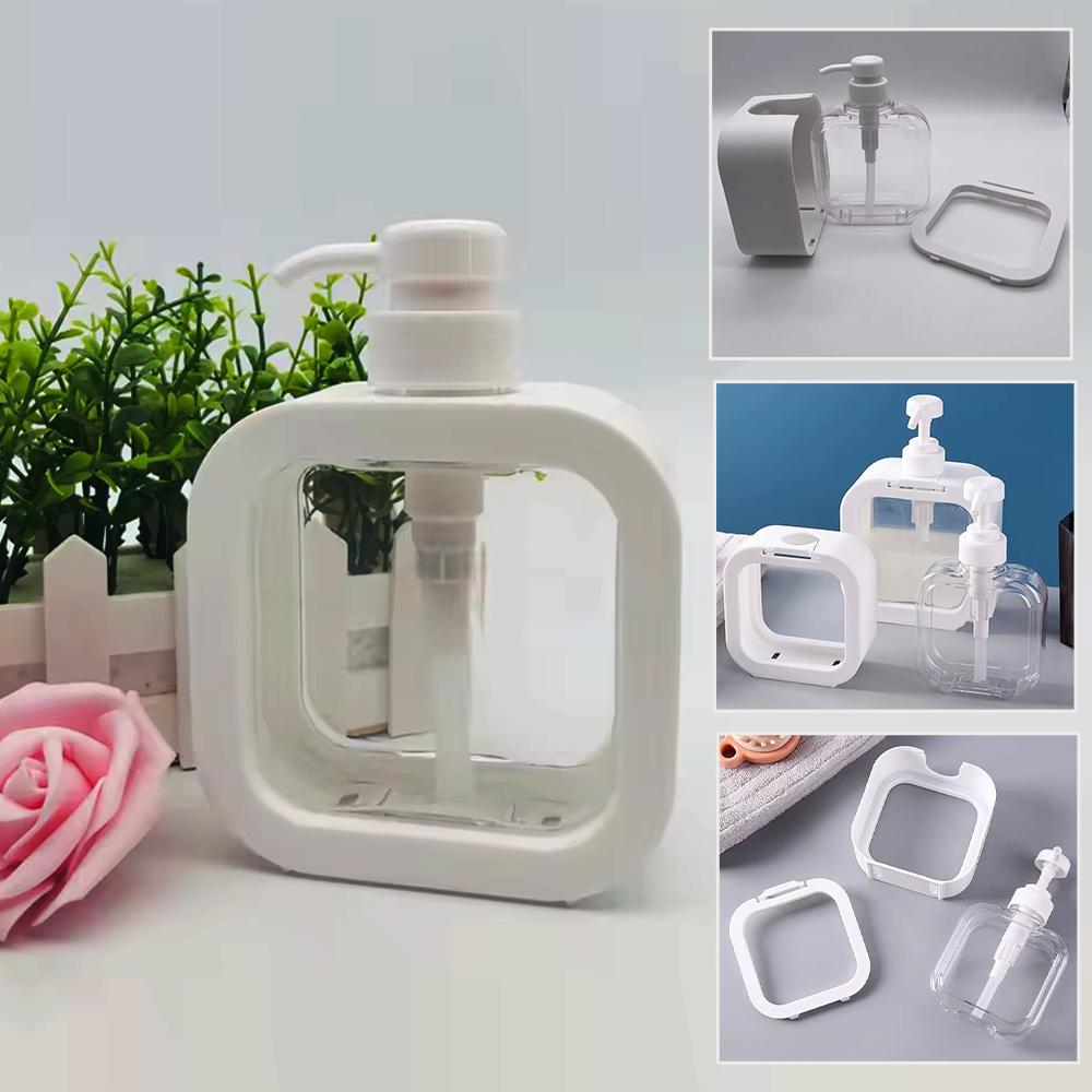 500ml Refillable Lotion Pump Bottle Empty Plastic Dispenser Leakproof Portable for Body Lotion Hand Wash Shower Gel Office Gift