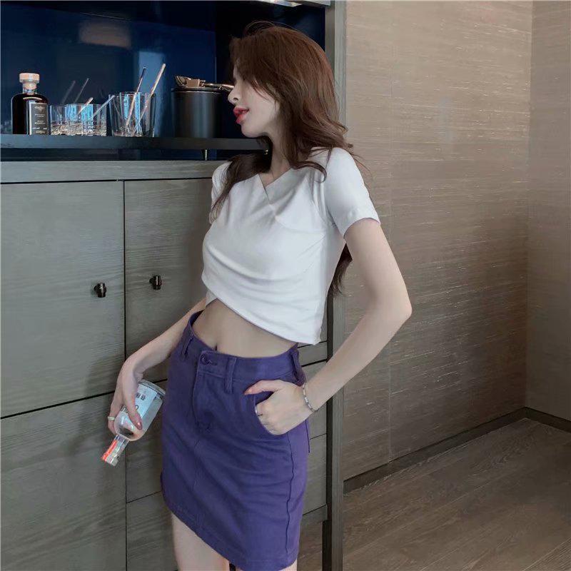 Plus Size Denim Midi Skirt - High Waist Casual Spring/Summer A-Line Bodycon Skirt for Women