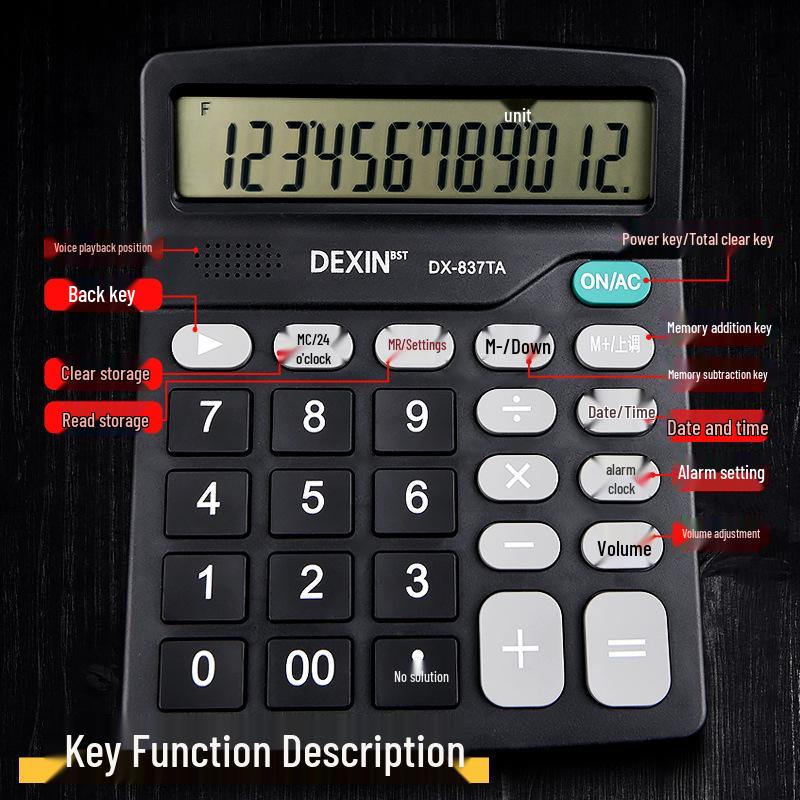 Large Solar-Powered Voice Calculator with Real Person Pronunciation – Cute and Creative for Accounting Use in Trendy Styles