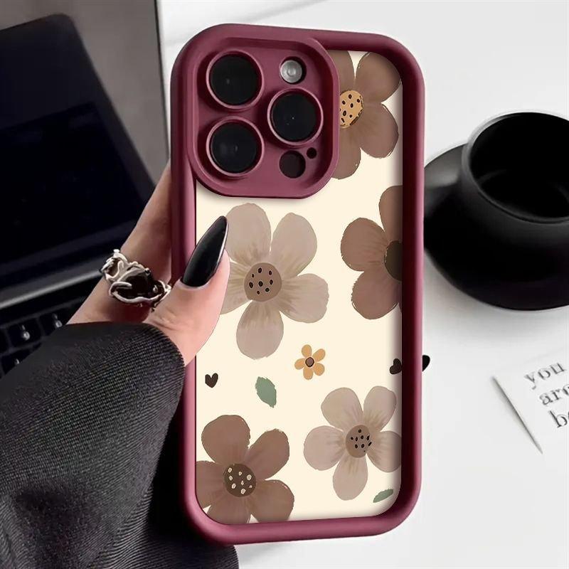A Minimalist Oil Painting Flowers Pattern Phone Case For iPhone 17E 17 Air 16 15 14 13 12 11 Pro Max XS XR X 8 7 Plus 16E Cover