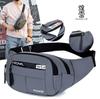 New Men's Leather Film Fanny Pack Large Capacity Outdoor Leisure Sports Mobile Phone Bag Fashionable and Simple