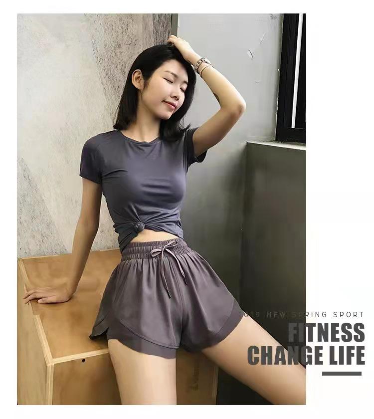 Damen High-Waist Schnelltrocknende Sommer Lauf-Yoga-Shorts