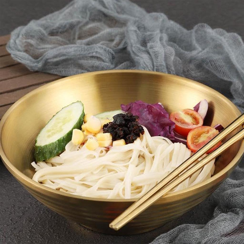 Japanese-style Stainless Steel Conical Bowl, Korean-style Ramen Bowl, Stainless Steel Bowl, Instant Noodle Bowl, Anti-scalding Horn Bowl.