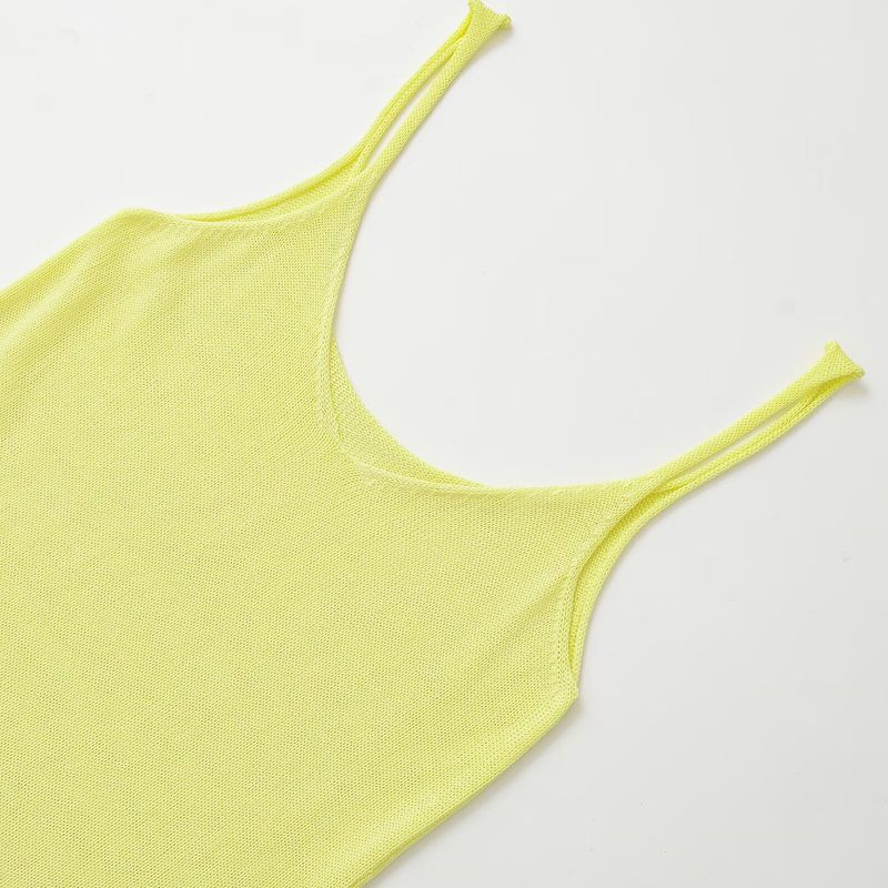 Kaslead New Women Clothes Western Style Sling V-neck Sleeveless Simple Knitted Top 5536045 600