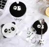 Cană de sticlă rezistentă la căldură creativă de 500 ml cu capac din sticlă borosilicată, cu desene animate de panda, cană de lapte pentru micul dejun și cafea pentru acasă