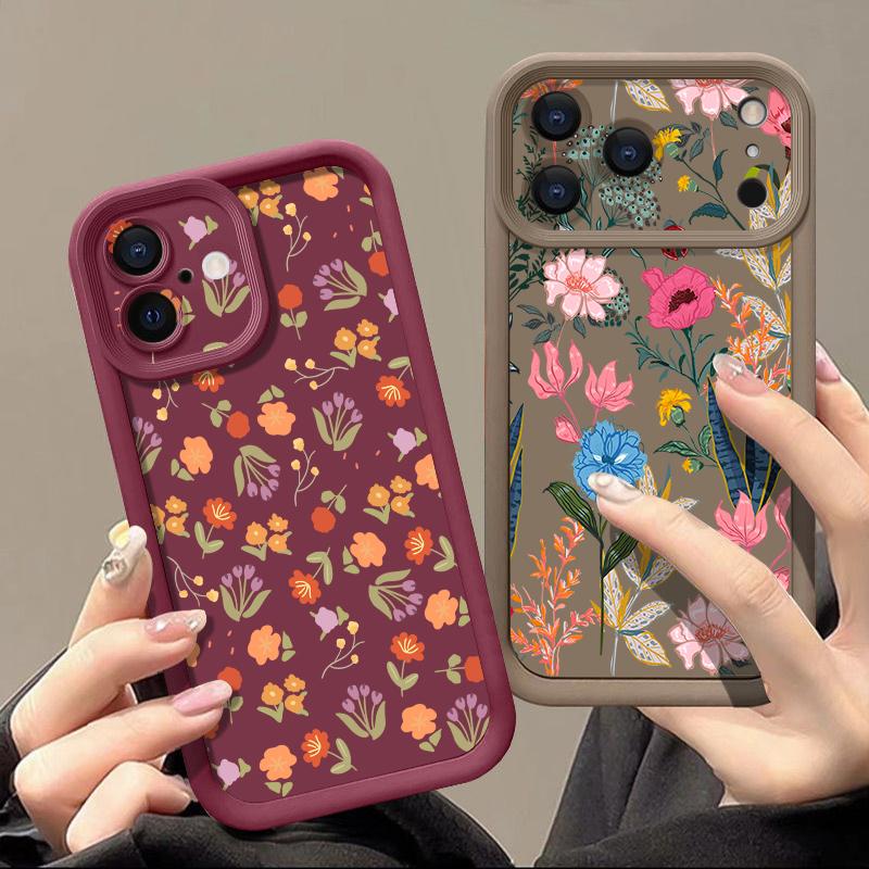 White Flower Pattern Case For iPhone 17 Pro Max Shockproof Soft Silicone Bumper Cover For iPhone 16 15 Pro Max 14 13 11 16E 17E