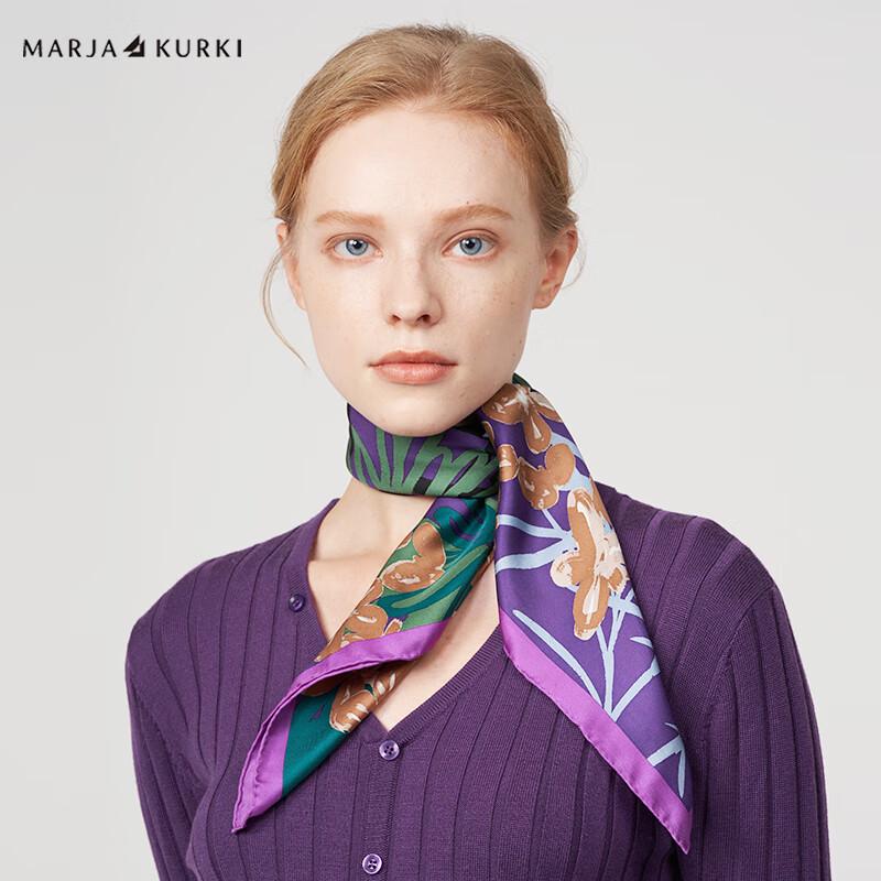 MARJA KURKI Elegant Mulberry Silk Square Scarf