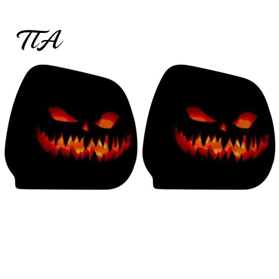 Breathable Polyester Headrest Protectors Car Cover, Funny Horror Cartoon Print, Stretchy Seat Universal Fit Vehicle Interior Decor Protector,