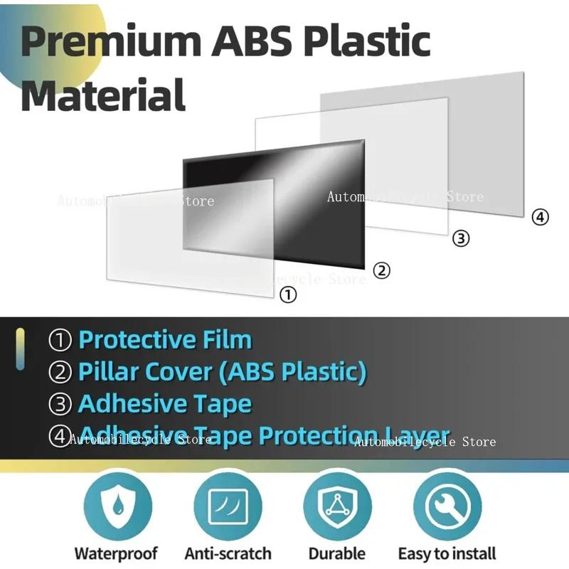 6PCS Glossy Black Pillar Posts Fit For Chevrolet Silverado 1500 Crew Cab 2019-2024 Window Moulding B C Center Sticker Cover