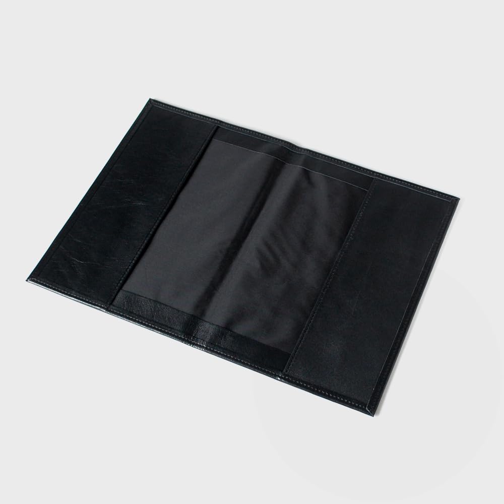 Handmade genuine leather book cover, A5 size (black), made in Japan by a bag maker
