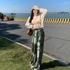 Bohemian Three-piece, Women's Seaside Vacation Fringed Sling Vest Bikini with Split Wide-leg Pants