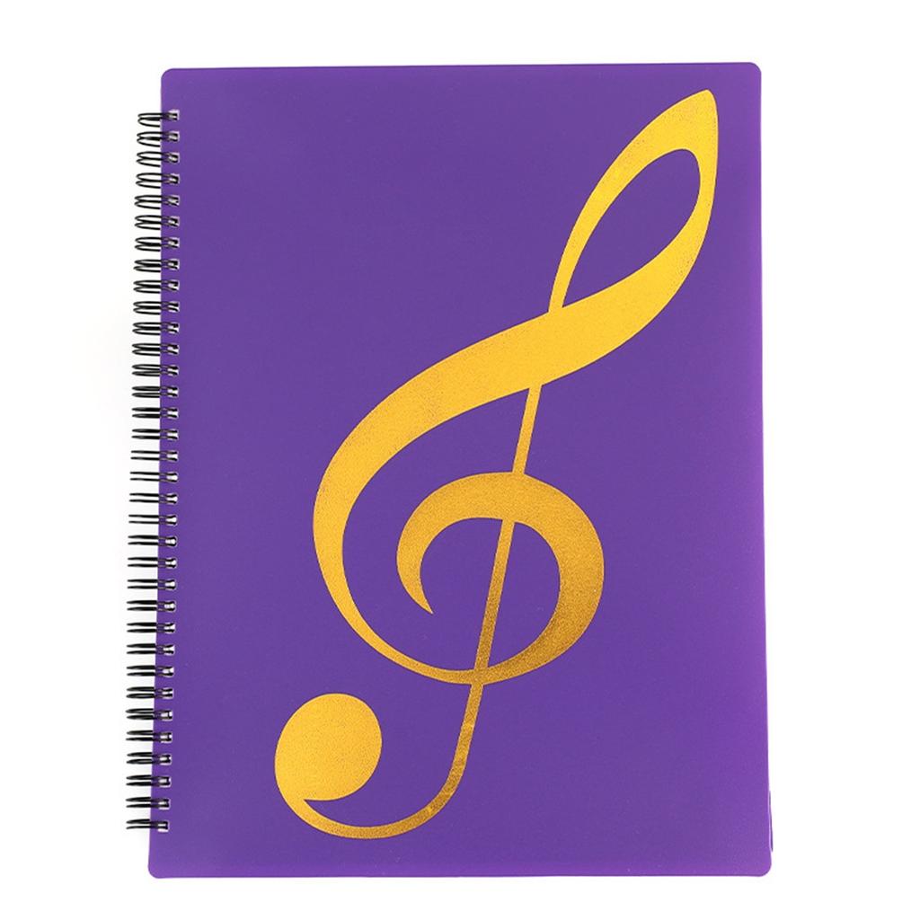 A4 Spiral Music Sheet Folder with Treble Clef Design Multi-Color Score Organizer for Musicians and Students Durable Sheet Music Holder