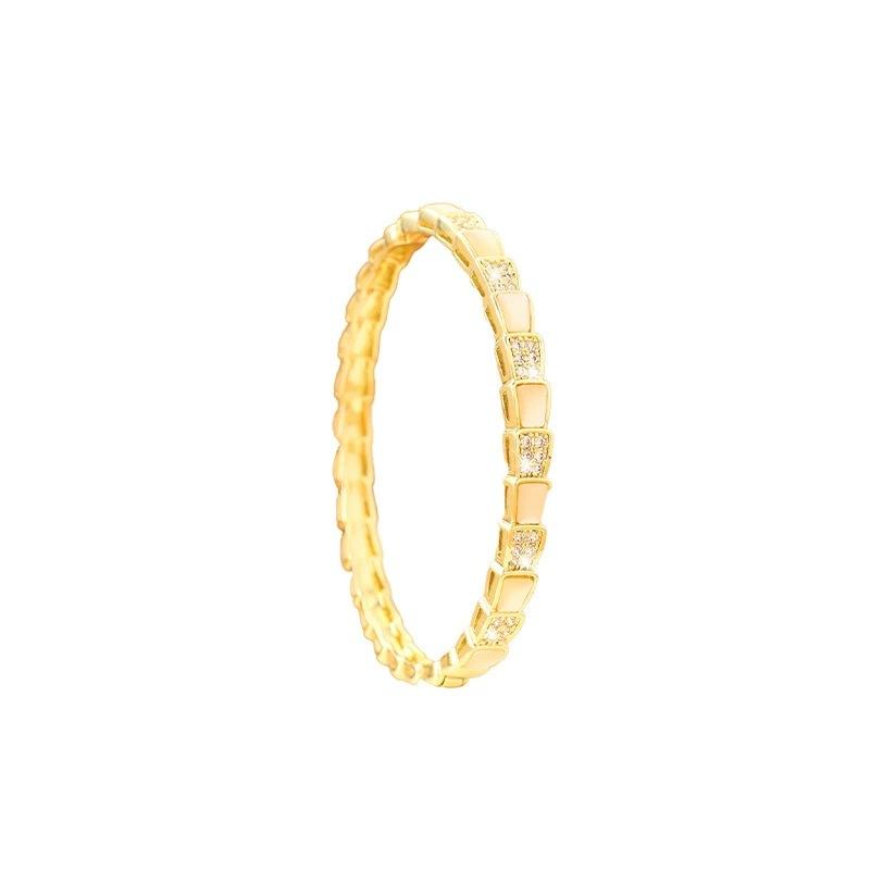 New Micro-Inlaid Zircon Super Flash Snake Bone Bracelet Women'S European And American Wish Bracelet