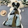 Commute Sleeveless Printed Dress Women Spring New High Waist Slim A Line Long Dress Luxury Design Sense