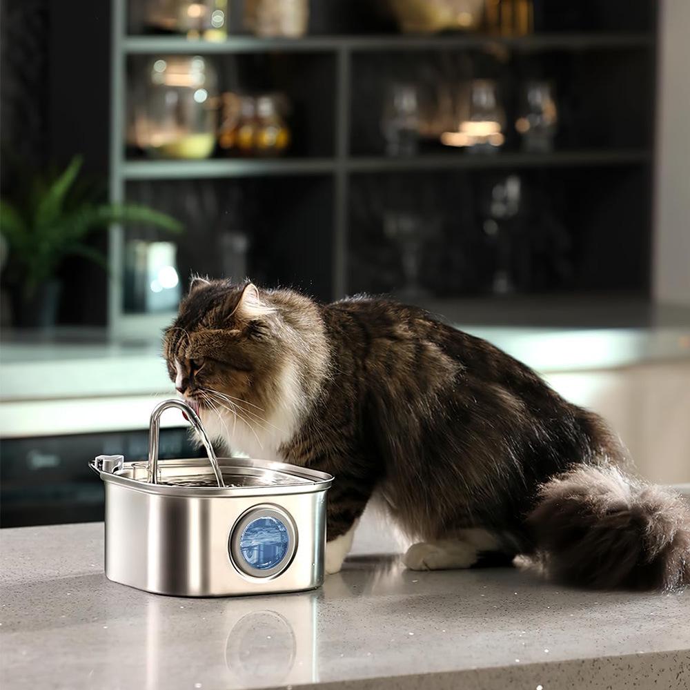 Fonte de Água Automática Quadrada para Pets de 3,2L para Gatos e Cães
