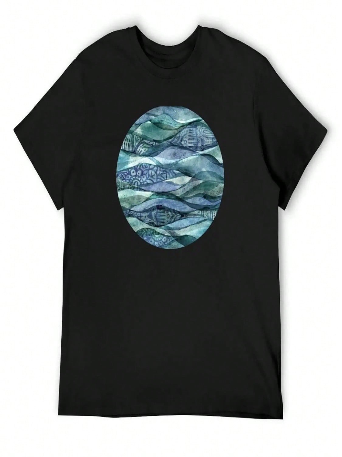 Boho Ocean At Dawn Watercolor Abstract T-Shirt Blouse Anime T-Shirt Boys Animal Print Cotton T Shirt Men S разноцветный