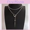 Steel Heart Shaped Pendant Necklace With Spikes And O Ring For Gothic Fashion Accessories