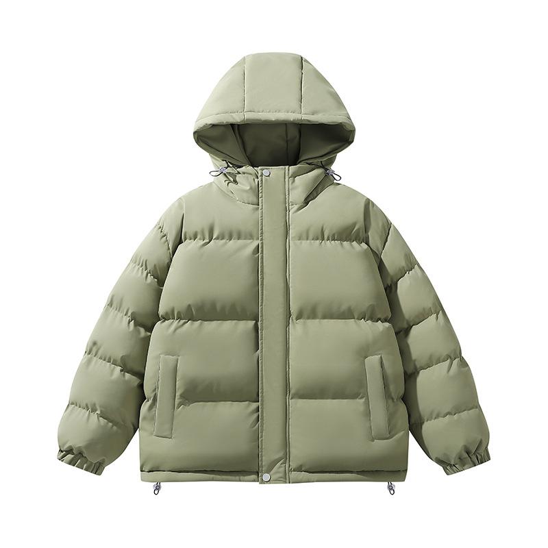 Winter Cotton Clothes Men and Couples with the Same Hooded Bread Clothes Casual Solid Color Thickened Warm Trendy Brand Loose Fashion