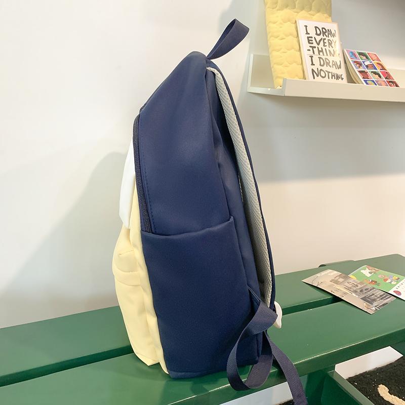 Женский рюкзак большой вместимости с цветными блоками для путешествий — фото 11