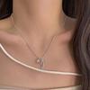 Y2K Crystal Butterfly Bow Heart Pendant Necklace For Women Sweet Cool Girl Clavicle Chain Trendy Aesthetic Jewelry Accessories