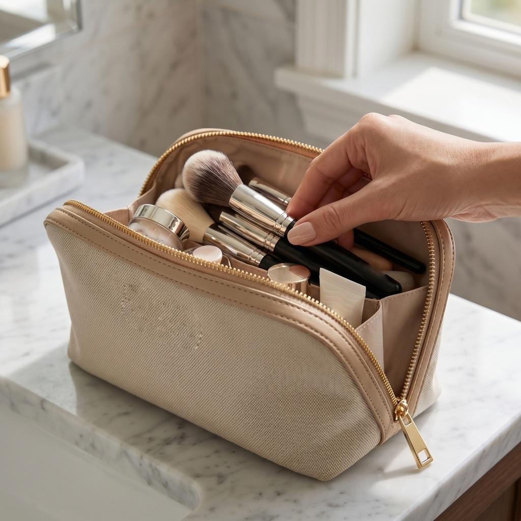 Travel Toiletry Bag with Handle, Portable Wash Bag for Men and Women