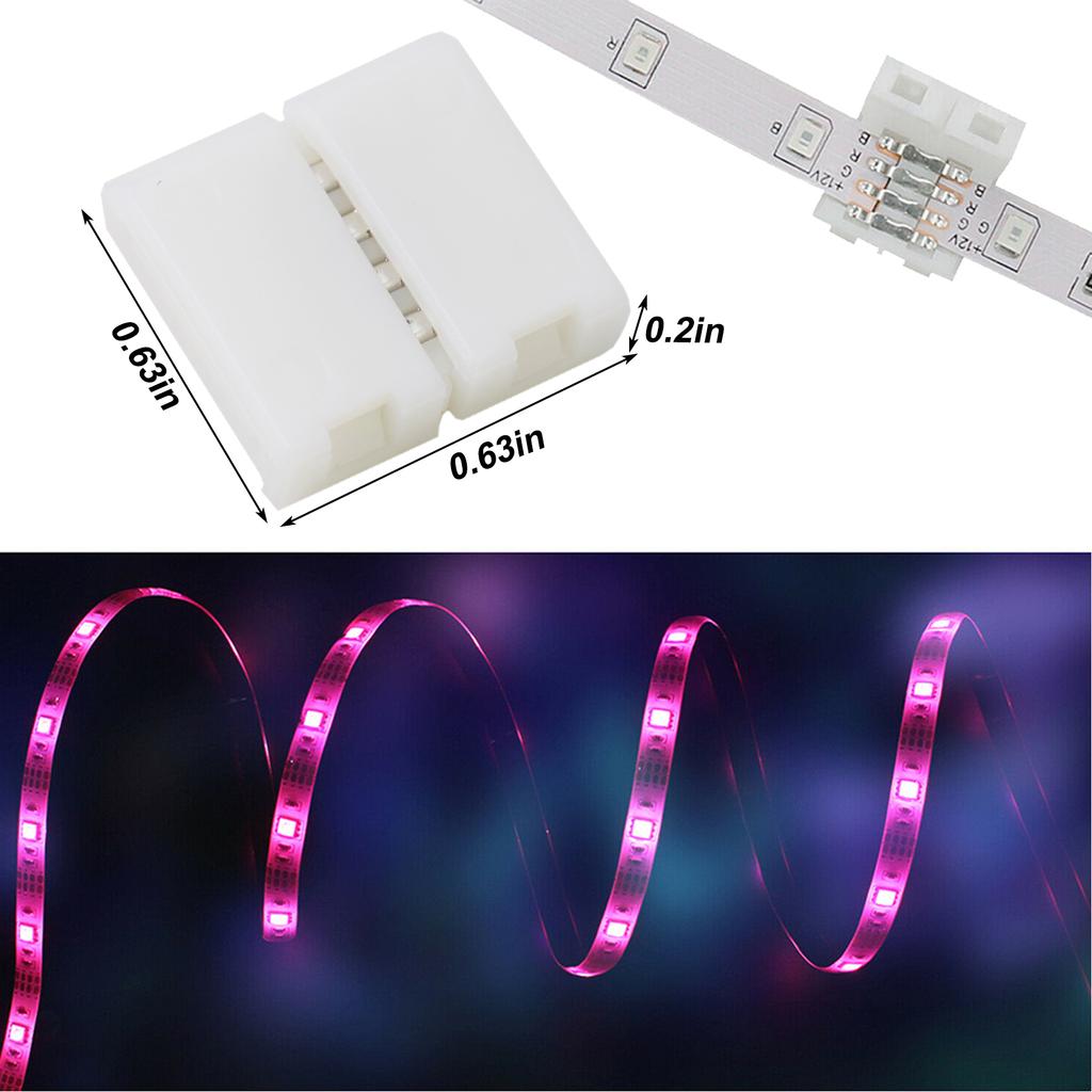Led Light Connector Simplify Your LED Strip Installation with 10PCS Solderless Connector for 4 Pin 10mm RGB Strip