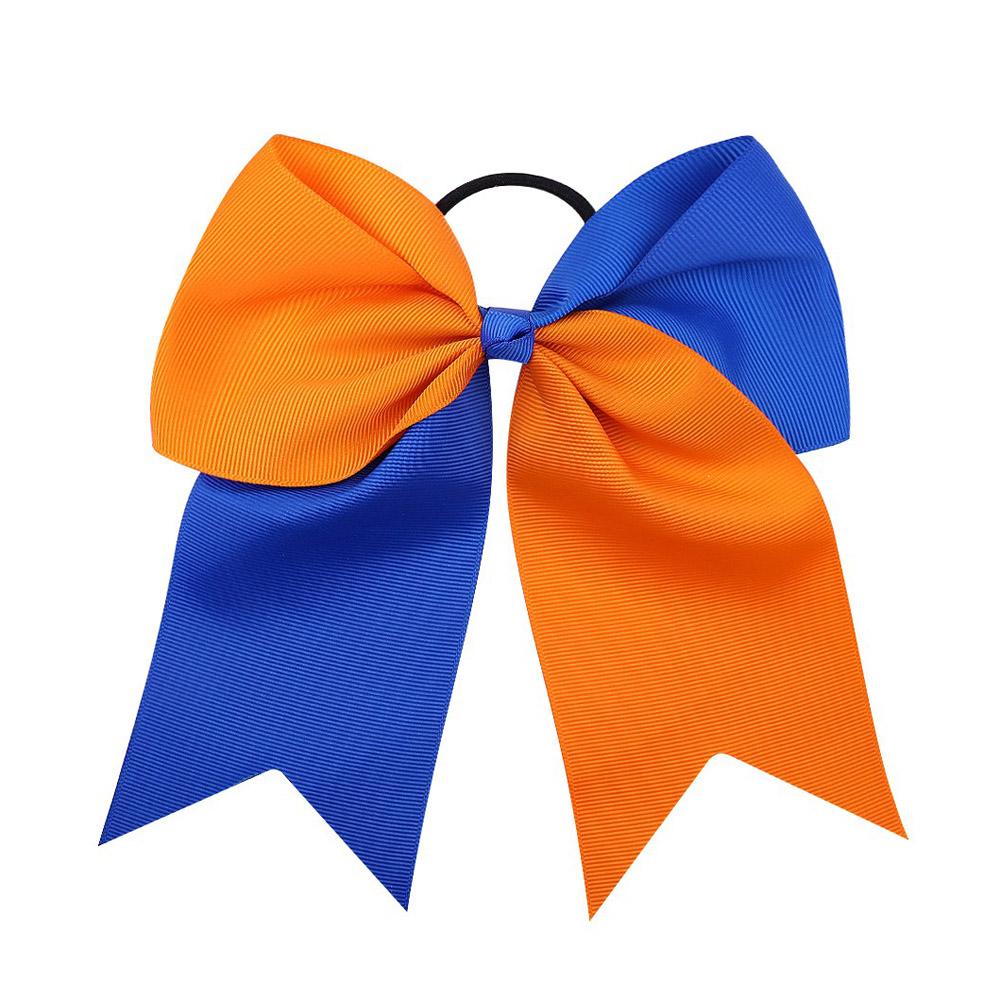 1Pieces 7.48Inch Cheerleaders Girls Elastics Grosgrain Ribbon Bow Rubber Bands Hair Rope Ponytail Holder Kids Hair Accessories