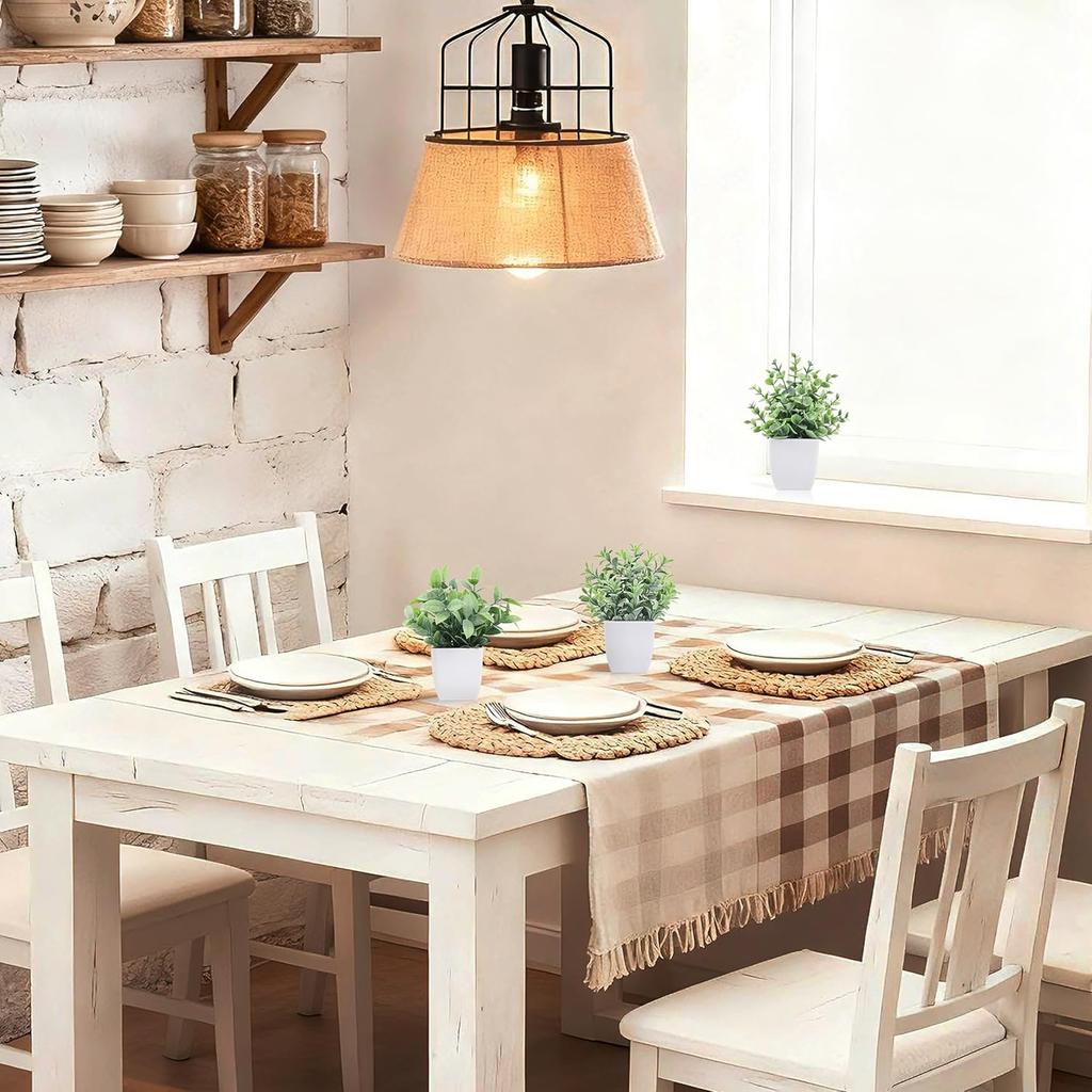 4 Pack Fake Plants Mini Artificial Greenery Potted Plants for Home Decor Indoor Office Table Room Farmhouse Bathroom Decor