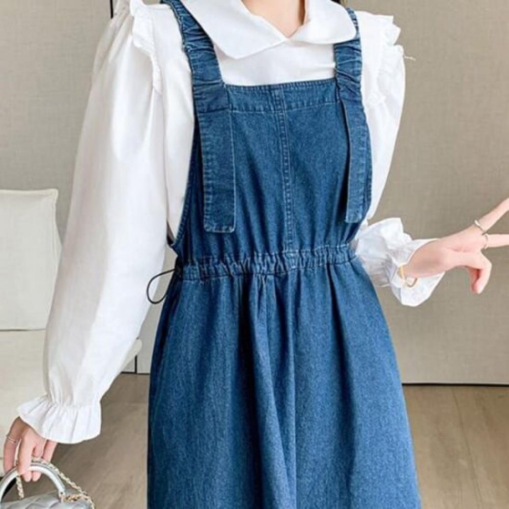 Navava No960 Casual Daily Denim Overalls Dress