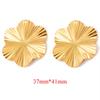 10PCS/lot Stainless Steel Gold Earring Findings Embossing Flower Link Connectors DIY Dangle Ear Wire Components Gold Earrings