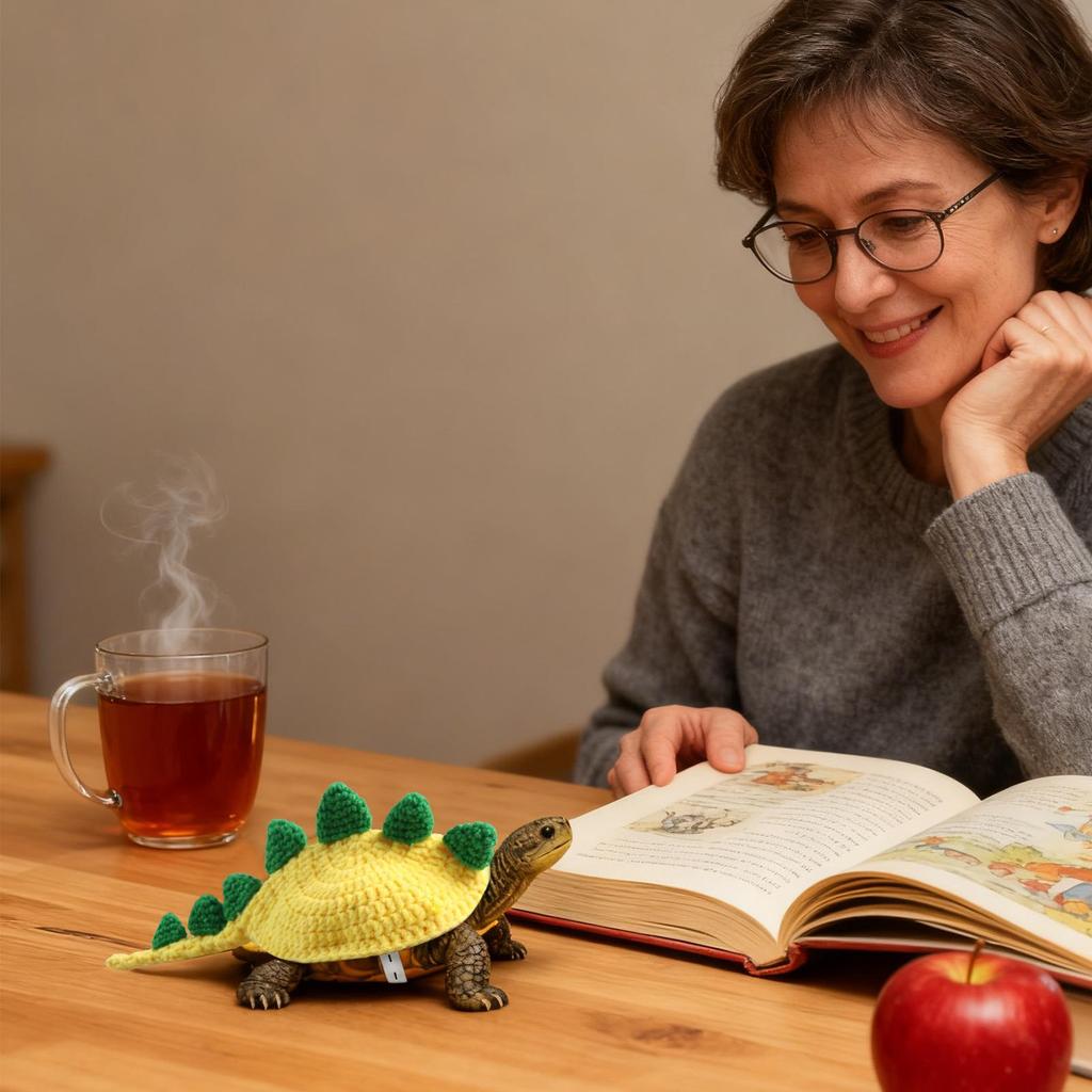 Turtle Sweater Adjustable Strap Dinosaur Design Outfit Small Animal Sweater For Pet Halloween Small Animal Cosplay Party Photos