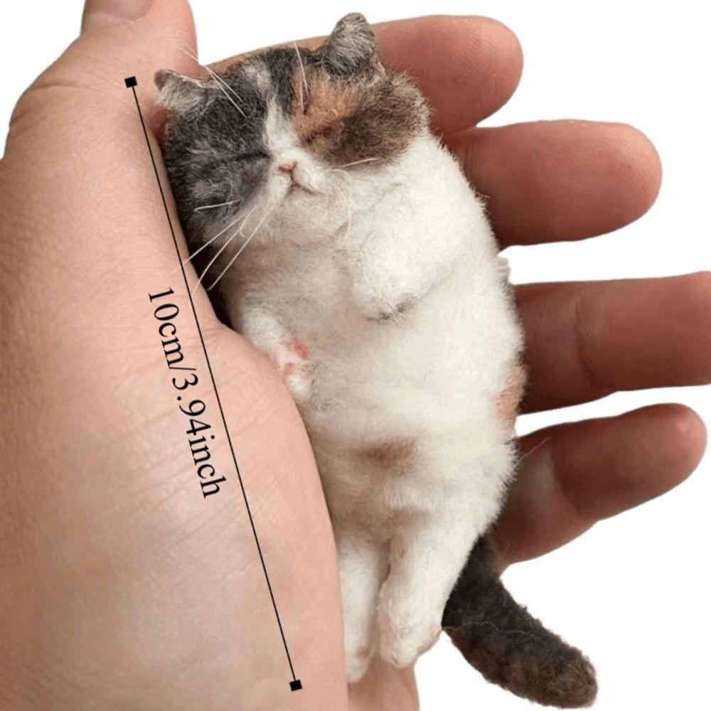 Handmade Cat Wool Needle Felting Kit Beginner Friendly Handmade DIY Material Bag  Beginner Craft