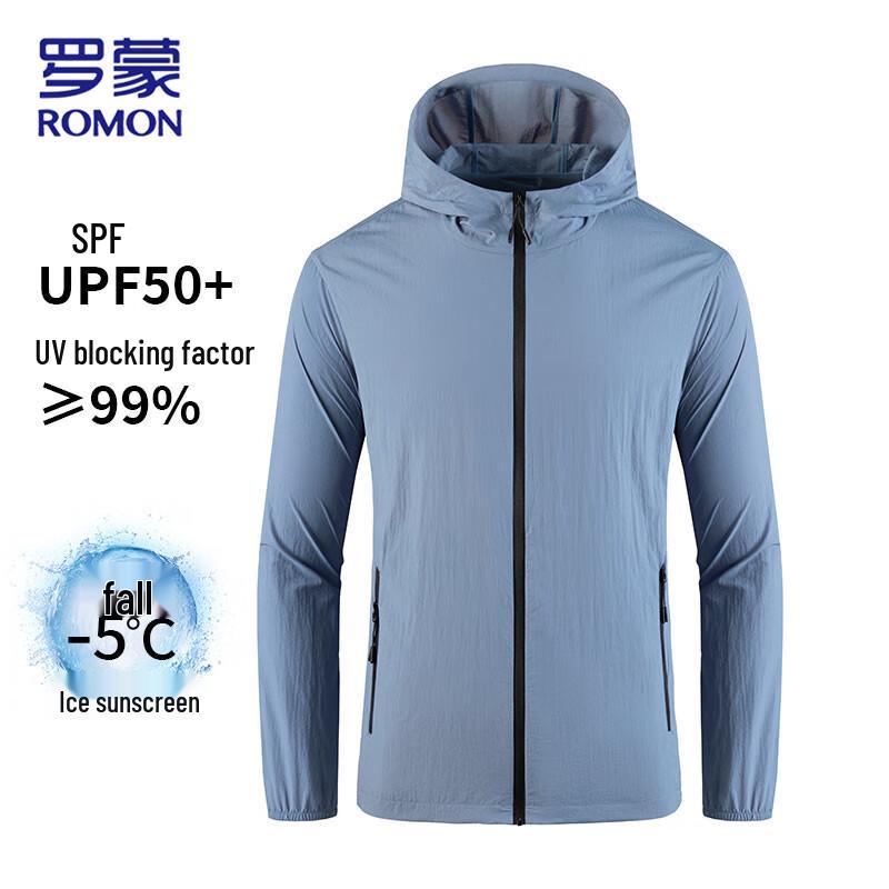 ROMON Men's Hooded UV Protection Sun Shirt