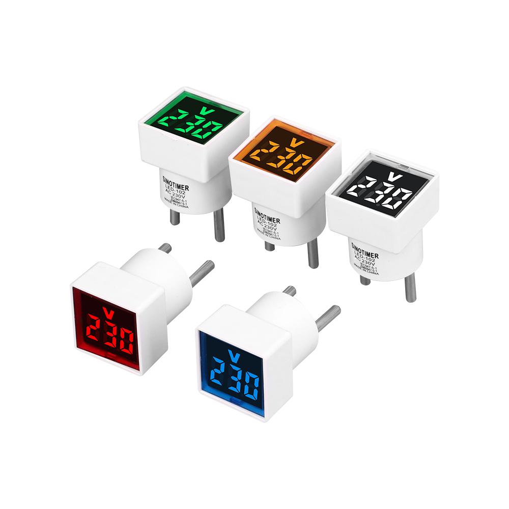 AC 220V/230V LED Voltmeter EU Plug Socket Square Volt Tester Detector Monitor 50-500V Digital Voltage Meter Indicator
