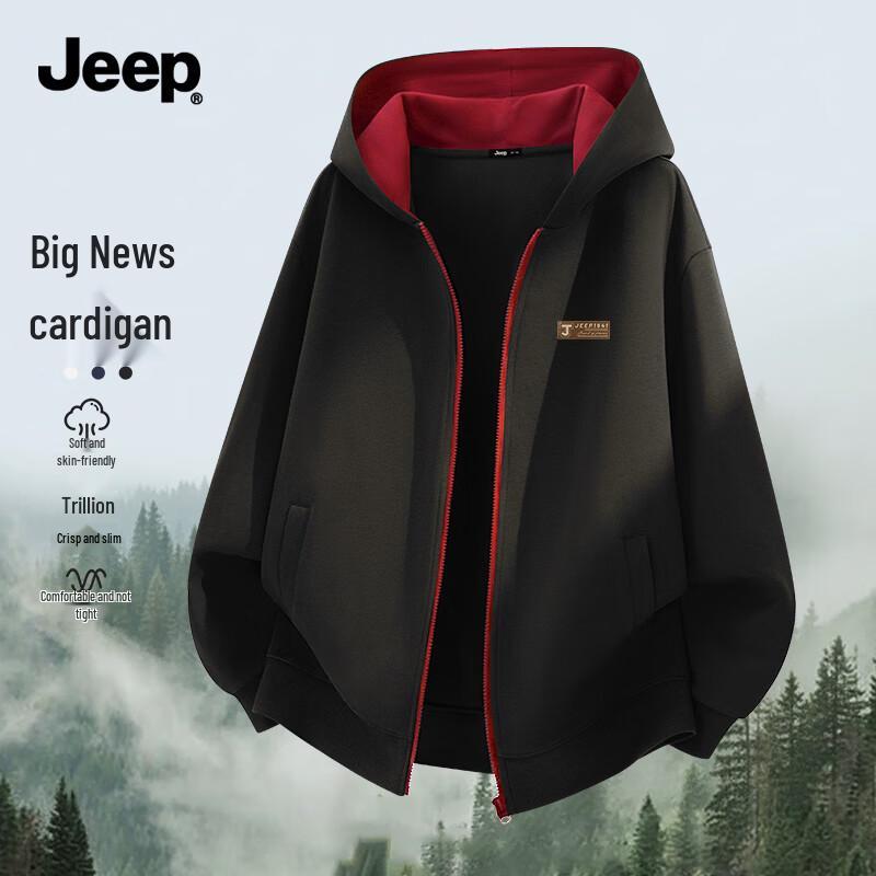 JEEP Men s Hooded Zip-Up Sweatshirt XL