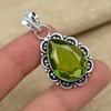 Pendentif de bijoux faits à la main en argent sterling massif 925 avec pierre précieuse péridot vert pour cadeaux