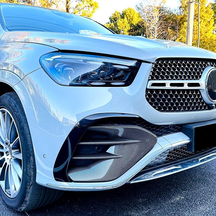Front Bumper Spoiler Fog Light Air Vent Trim Grille Cover Sticker for Mercedes-Benz GLE-Class W167 C167 GLE450 GLE53 AMG 2023-2024 (Carbon Look),