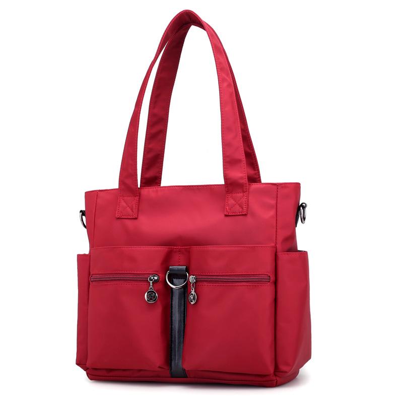 Canvas Women'S Shoulder Handheld Crossbody Bag Nylon Oxford Cloth Bag Casual Middle-Aged Large Capacity Bag Tide