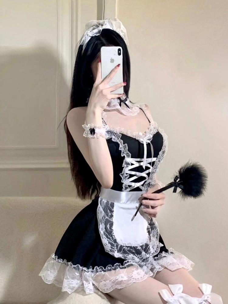 Erotic Naughty Uniform Maid Theme Sexy Costumes Hot Women Cosplay Underwear Role Play Uniform Waitress Bunny Suit Clubwear Plus