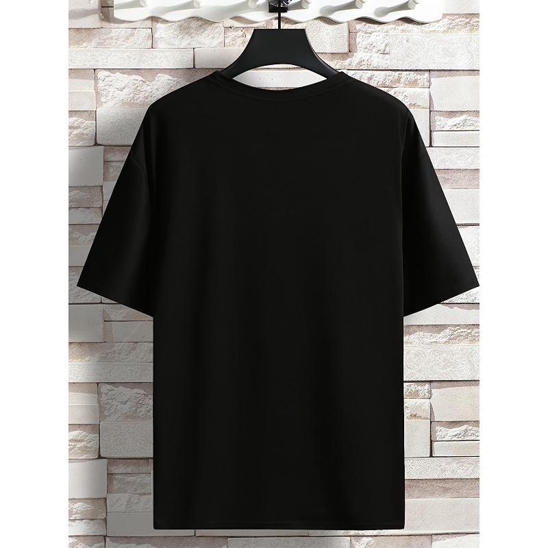 European Sizes Spring and Summer Short-sleeved T-shirt American Fashion Fashion Label Printed Men's Youth