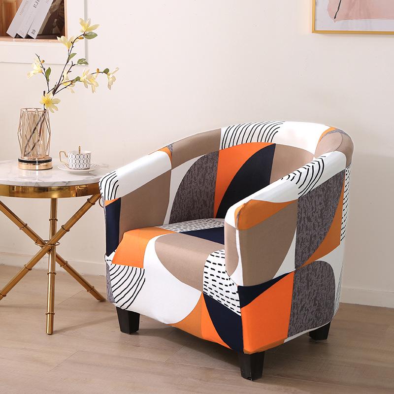 Elastic Printed Semi-Circular Sofa & Chair Cover for Cafes & Hotels
