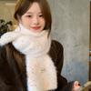 Korean colored jelly beans imitation mink soft waxy scarf women's autumn and winter sweet and versatile student white plush warm scarf
